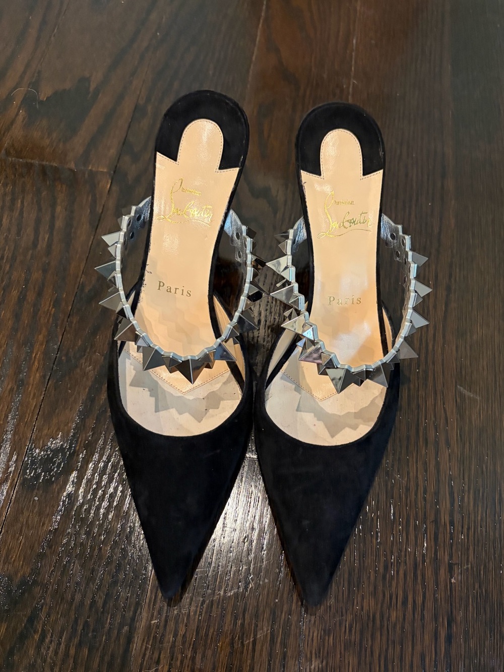 CHRISTIAN LOUBOUTIN Planet Choc Suede Mules